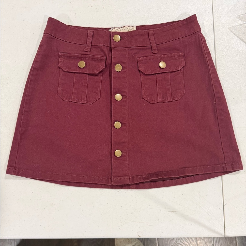 Altar'd State Burgundy Skirt